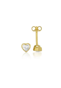 Ohrstecker Herz Gelbgold 750 Zirkonia 5mm