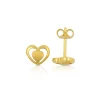 Ohrstecker Herz Gelbgold 750, 7x8mm
