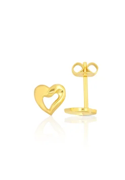 Ohrstecker Herz Gelbgold 750, 7mm