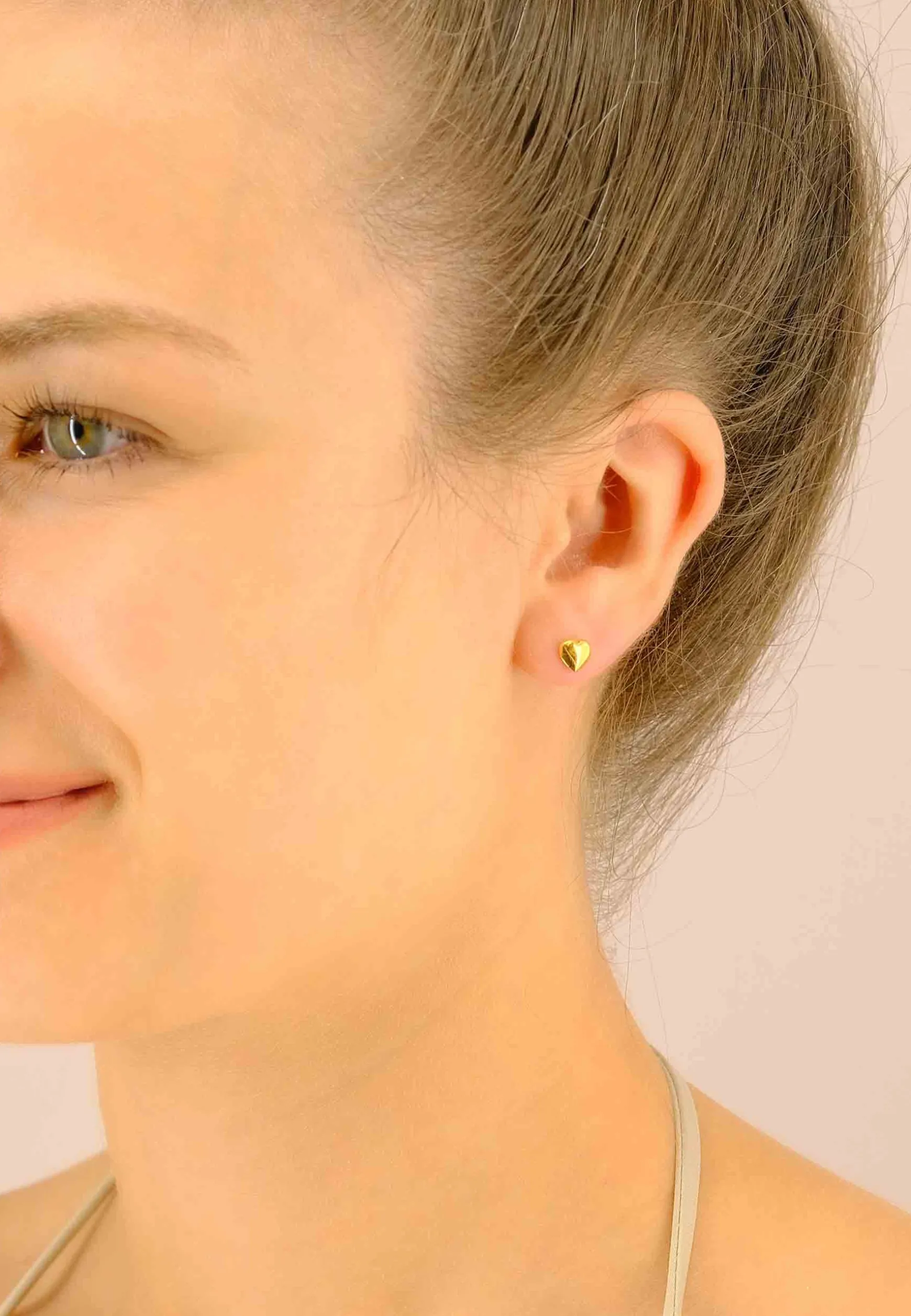 Ohrstecker Herz Gelbgold 750, 6mm