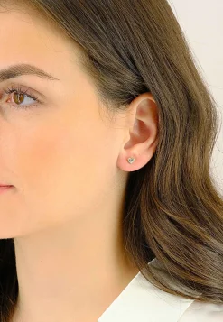 Ohrstecker Herz Gelbgold 750 Zirkonia 5mm