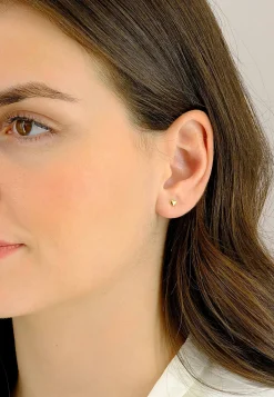 Ohrstecker Herz Gelbgold 750, 4mm