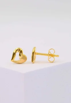 Ohrstecker Herz Gelbgold 750, 7mm