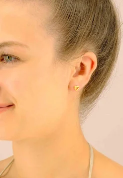 Ohrstecker Herz Gelbgold 750, 7mm