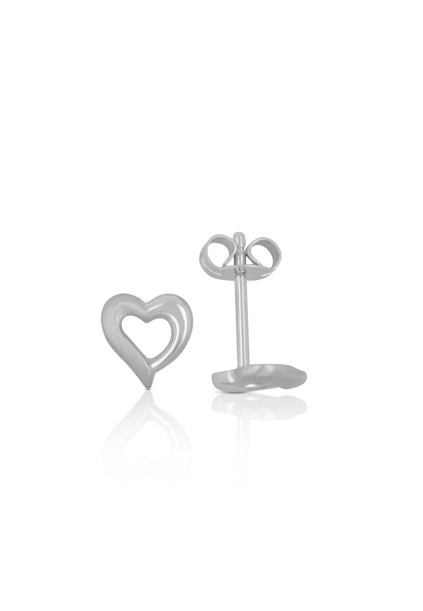 Ohrstecker Herz Weissgold 750, 7mm