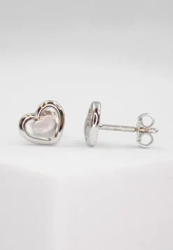 Ohrstecker Herz Weissgold 750, 7x8mm