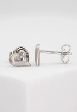 Ohrstecker Herz Weissgold 750, 7mm