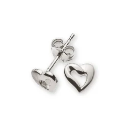 Ohrstecker Herz Weissgold 750, 7mm