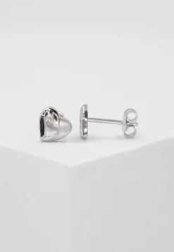 Ohrstecker Herz Weissgold 750, 7mm