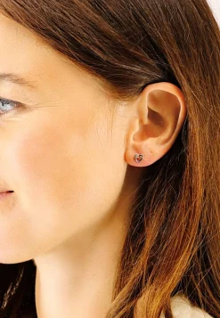 Ohrstecker Herz Weissgold 750, 7mm