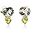 Ohrstecker 750/18K Gelbgold Diamant 0.1ct. Peridot 9ct.
