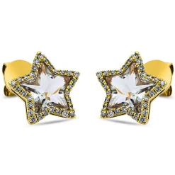 Ohrstecker 750/18K Gelbgold Diamant 0.31ct. Amethyst 2ct.