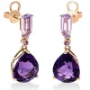 Ohrstecker 750/18K Rotgold Amethyst 7.8ct. Safir 0.04ct.