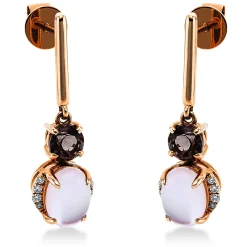 Ohrstecker 750/18K Rotgold Diamant 0.06ct. Perlmutt 2.17ct.