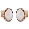 Ohrstecker 585/14K Rotgold Diamant 0.1ct. Opal 1.36ct.