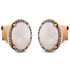 Ohrstecker 585/14K Rotgold Diamant 0.1ct. Opal 1.36ct.