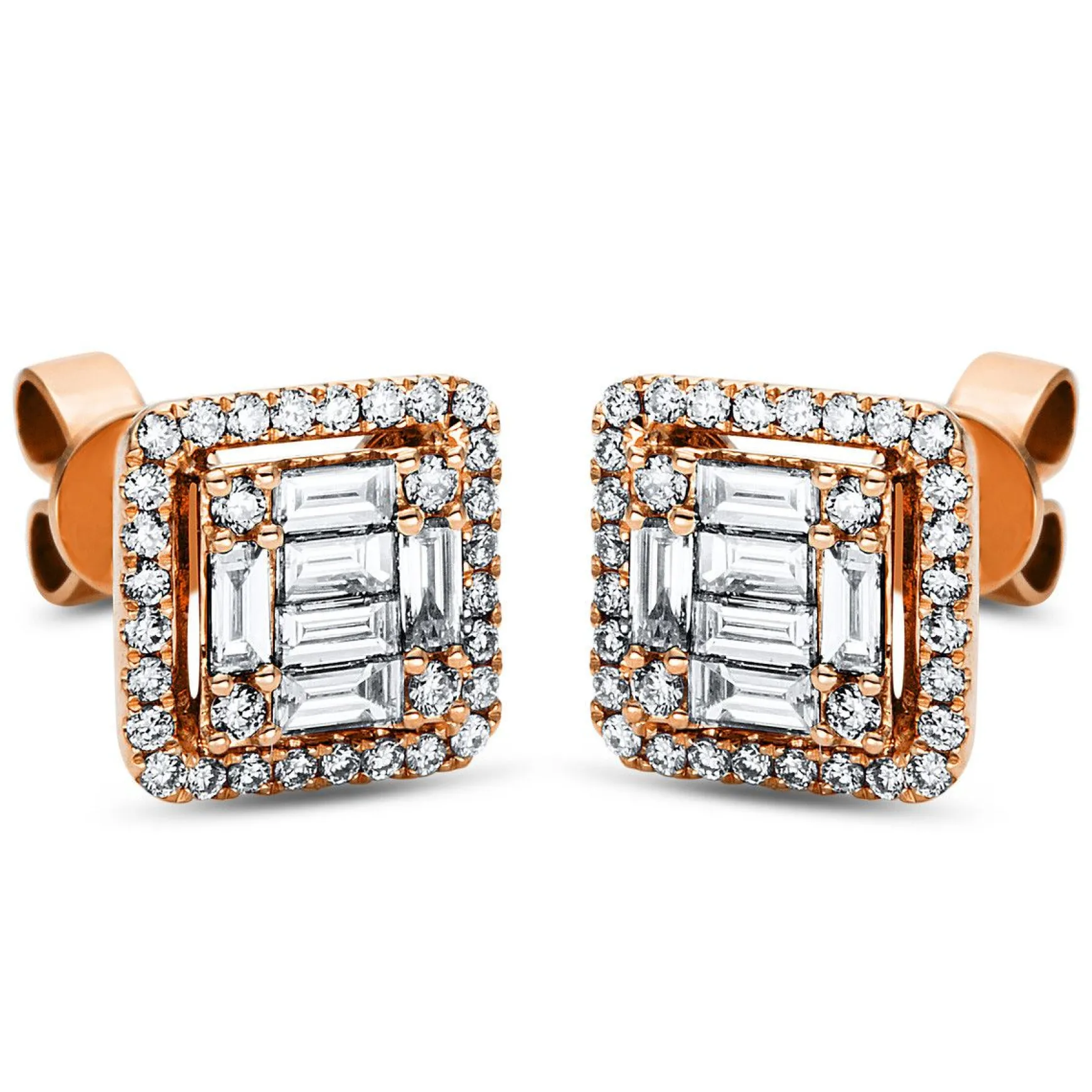 Ohrstecker 750/18K Rotgold Diamant 0.63ct.