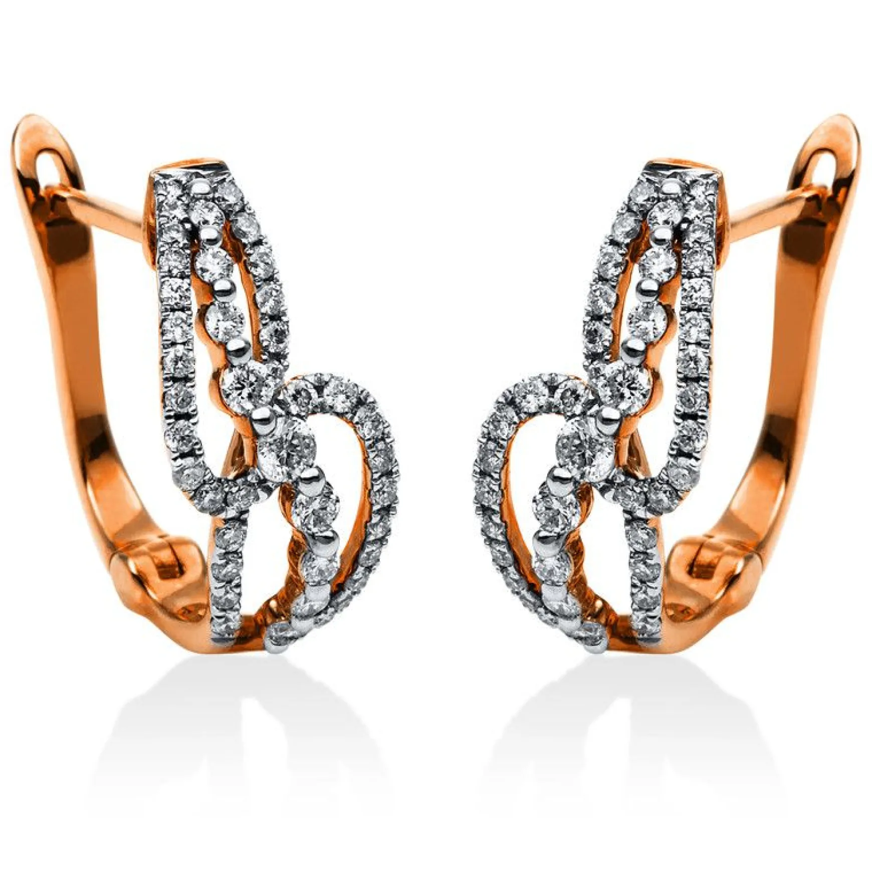 Ohrstecker 750/18K Rotgold Diamant 0.58ct.