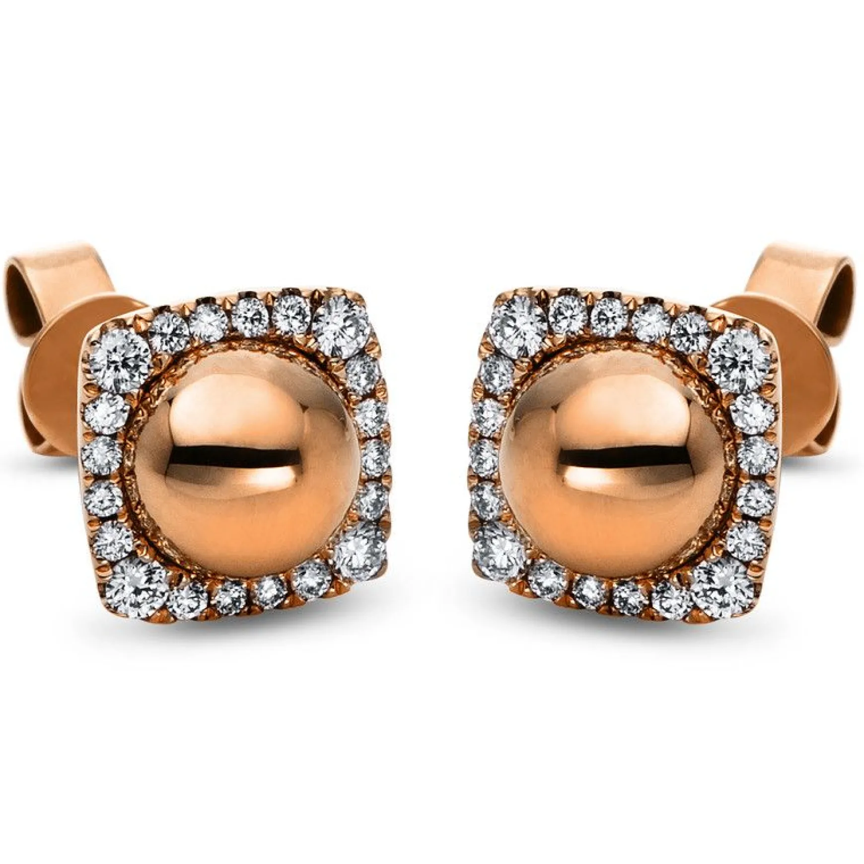 Ohrstecker 585/14K Rotgold Diamant 0.21ct.