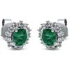 Ohrstecker 750/18K Weissgold Diamant 0.31ct. Smaragd 0.76ct.