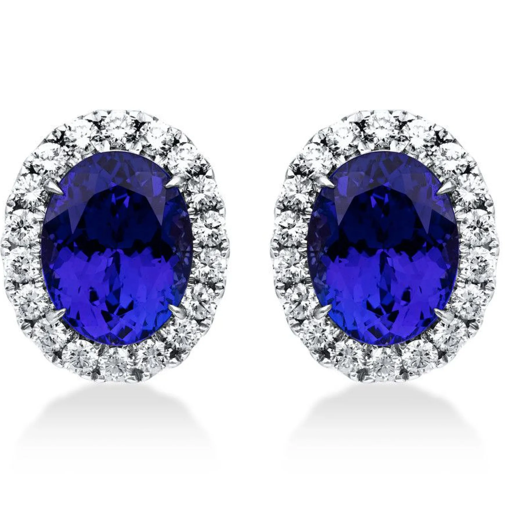 Ohrstecker 750/18K Weissgold Diamant 2.2ct. Tansanit 12.63ct.