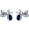 Ohrstecker 750/18K Weissgold Diamant 0.32ct. Safir 1.03ct.