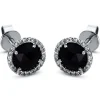Ohrstecker 585/14K Weissgold Diamant 0.14ct. Onyx 0.81ct.