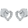 Ohrstecker 750/18K Weissgold Herz Diamant 0.2ct.