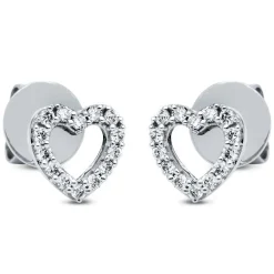 Ohrstecker 750/18K Weissgold Herz Diamant 0.2ct.