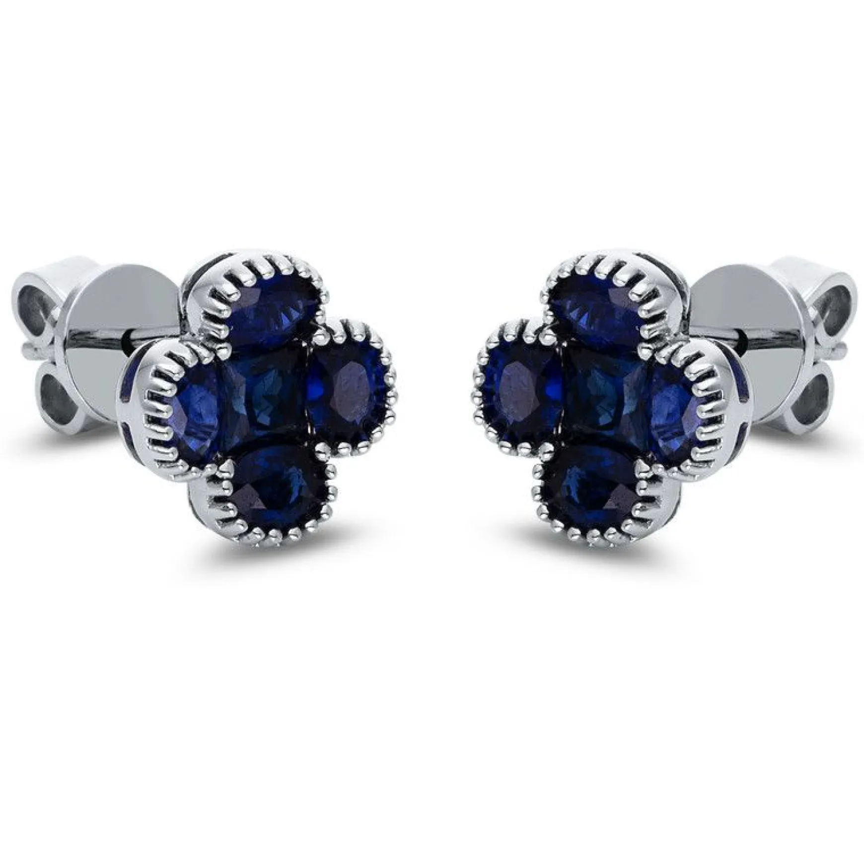 Ohrstecker 750/18K Weissgold Safir 1.98ct.