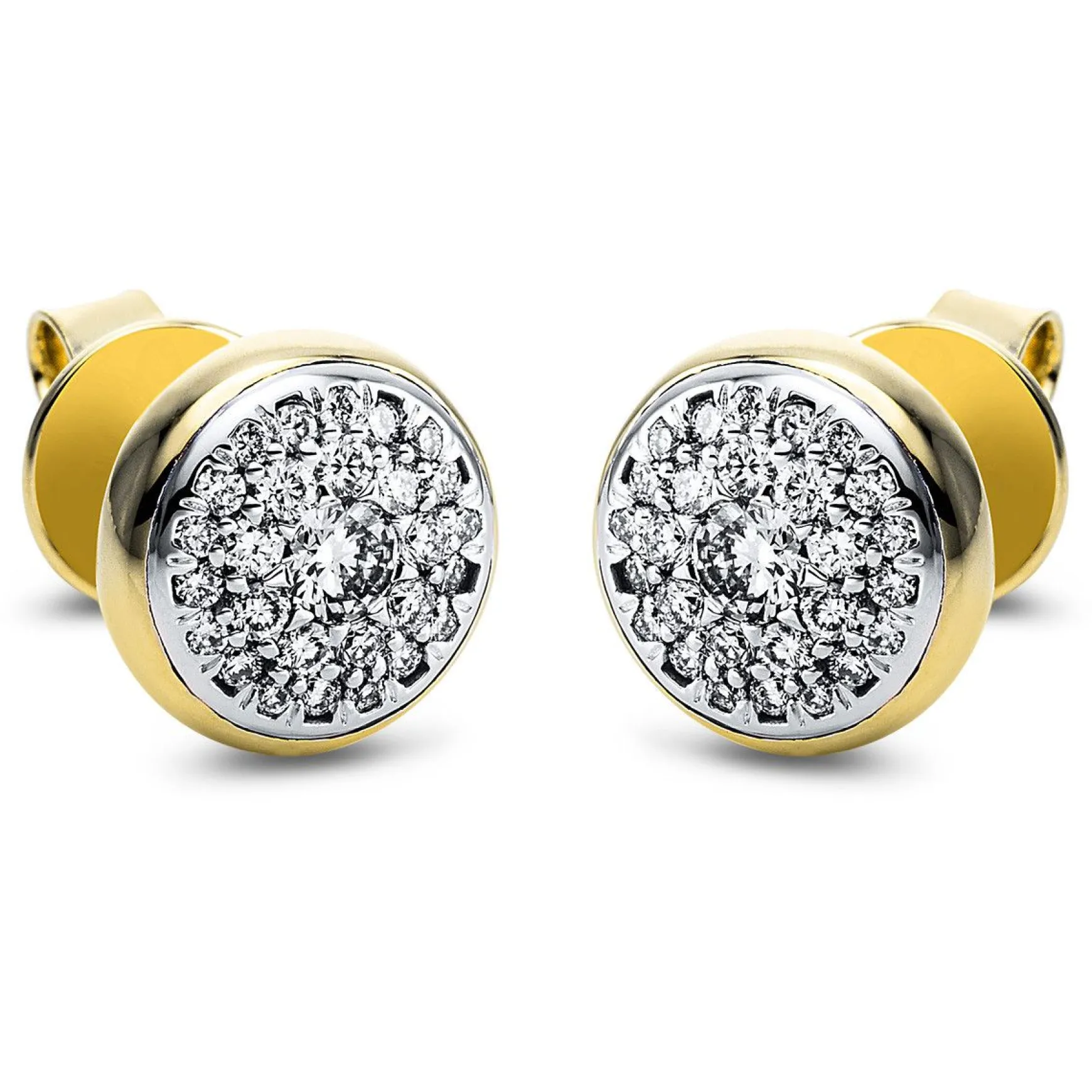 Ohrstecker 585/14K Weissgold/Gelbgold Diamant 0.58ct.