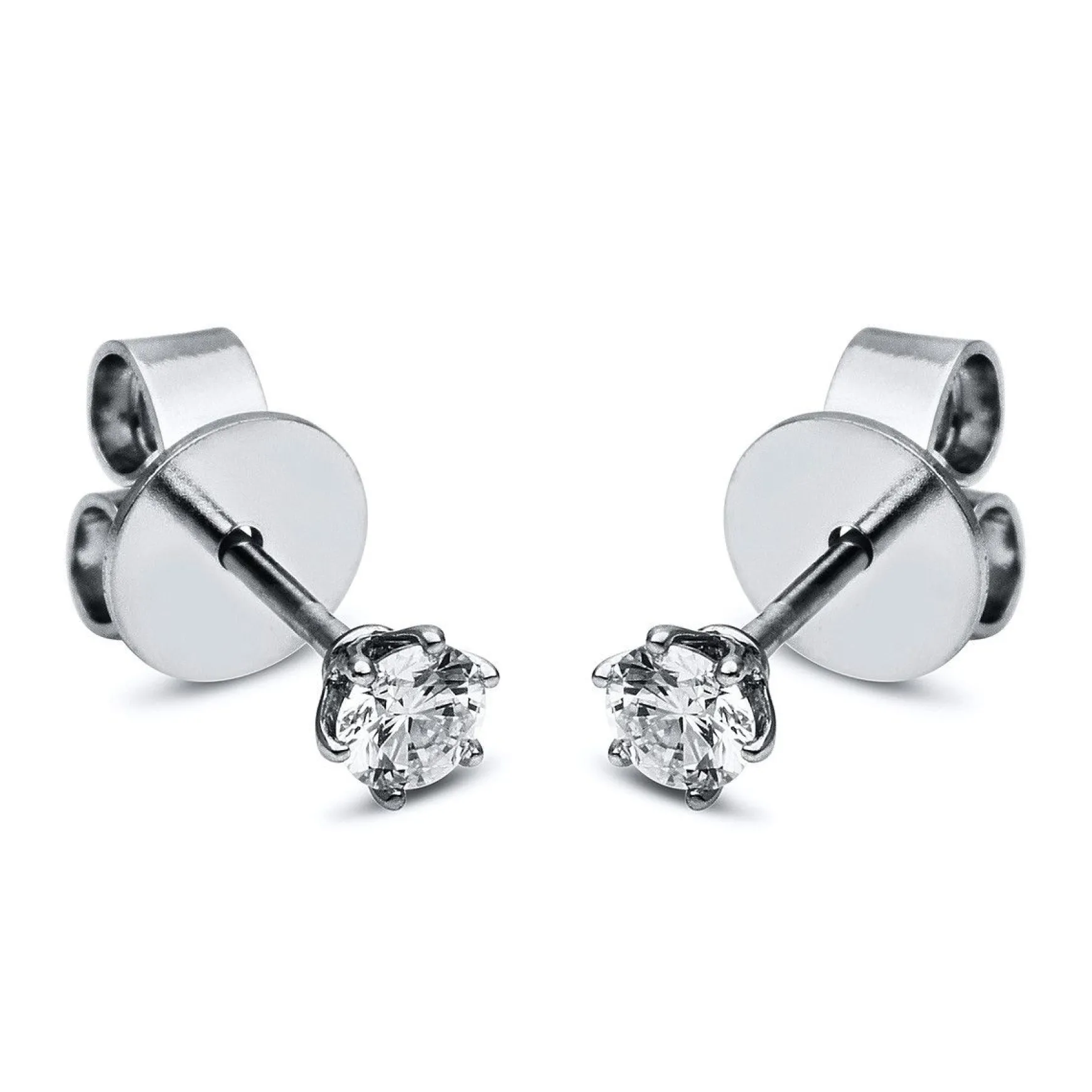 Ohrstecker 750/18K Weissgold/Platin 950 Diamant 0.2ct.