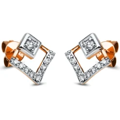 Ohrstecker 750/18K Weissgold/Rotgold Diamant 0.25ct.
