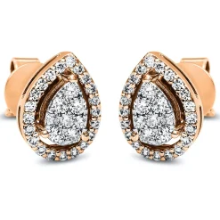 Ohrstecker 750/18K Weissgold/Rotgold Diamant 0.33ct.