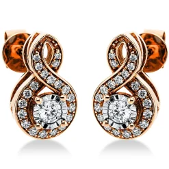 Ohrstecker 750/18K Weissgold/Rotgold Diamant 0.39ct.