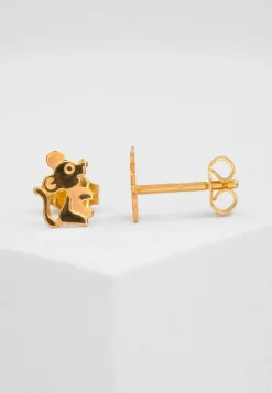 Ohrstecker Maus Gelbgold 750, 8x6mm