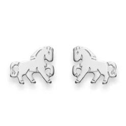 Ohrstecker Pferd Silber 925, 8x9mm