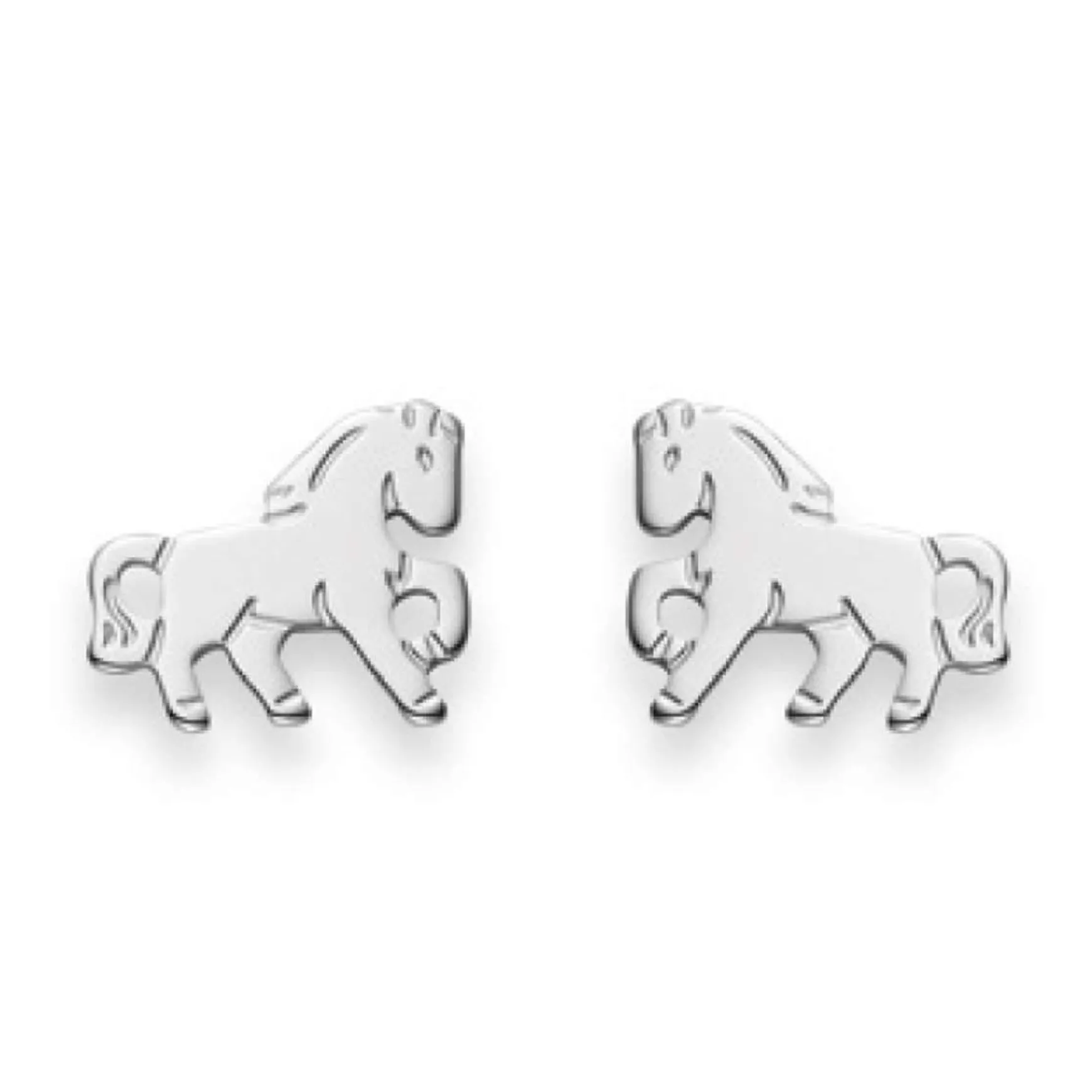 Ohrstecker Pferd Silber 925, 8x9mm
