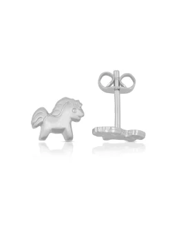 Ohrstecker Pferd Weissgold 750, 7mm