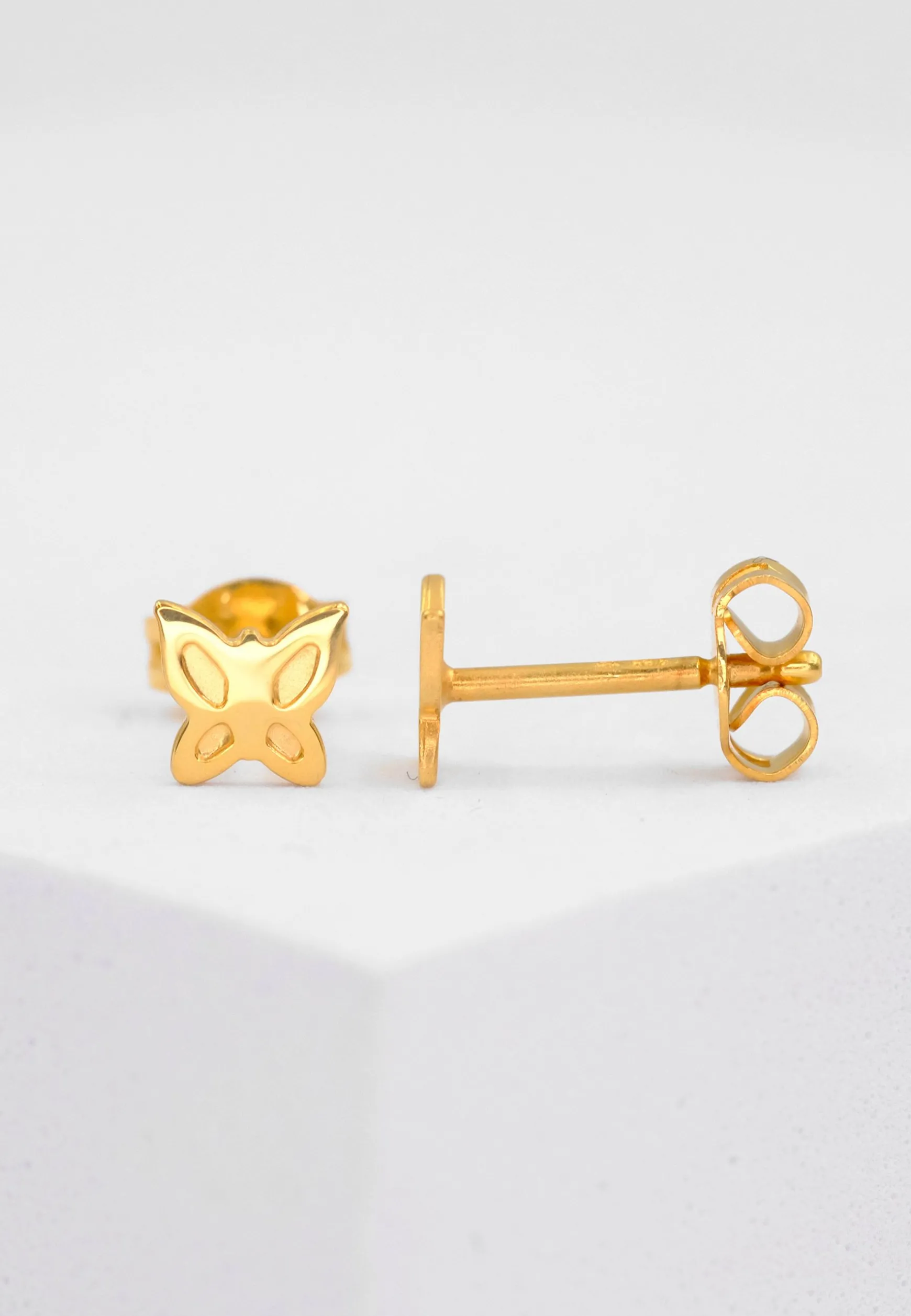 Ohrstecker Schmetterling Gelbgold 750, 5mm