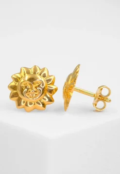 Ohrstecker Sonne Gelbgold 750, 11mm