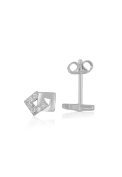Ohrstecker Weissgold 750 Diamant 0.06ct. 7x5mm