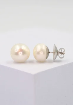 Ohrstecker Weissgold 750 Süsswasserperle 11-11.5mm