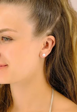 Ohrstecker Weissgold 750 Süsswasserperle 6.5-7mm