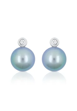 Ohrstecker Weissgold 750 Tahiti Perle 8-9mm Brillant 0.04ct.