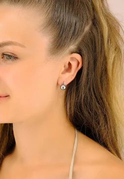 Ohrstecker Weissgold 750 Tahiti Perle 8-9mm Brillant 0.11ct.