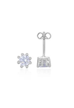 Ohrstecker Weissgold 750 Zirkonia 5mm