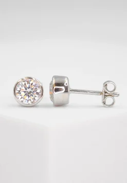 Ohrstecker Weissgold 750 Zirkonia 6mm