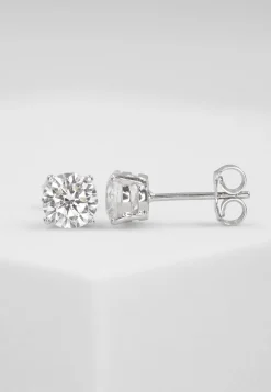 Ohrstecker Weissgold 750 Zirkonia 6mm