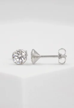 Ohrstecker Weissgold 750 Zirkonia 5.5mm